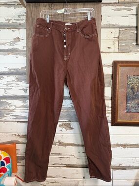 PacSun Relaxed Button-Fly Jeans in Chestnut Brown